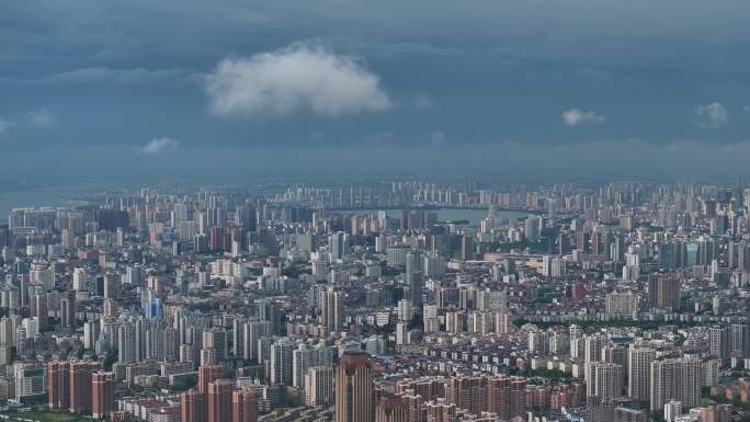 南昌城市高空俯瞰航拍全景