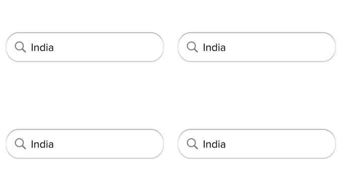 Www搜索栏图标与印度文本隔离在白色背景上