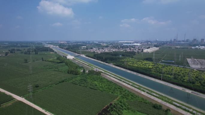 航拍中国基建重点项目南水北调河道