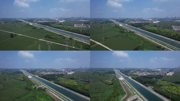航拍中国基建重点项目南水北调河道