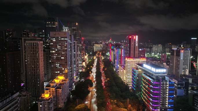 深圳粤海街道办南山科技园4K航拍夜景