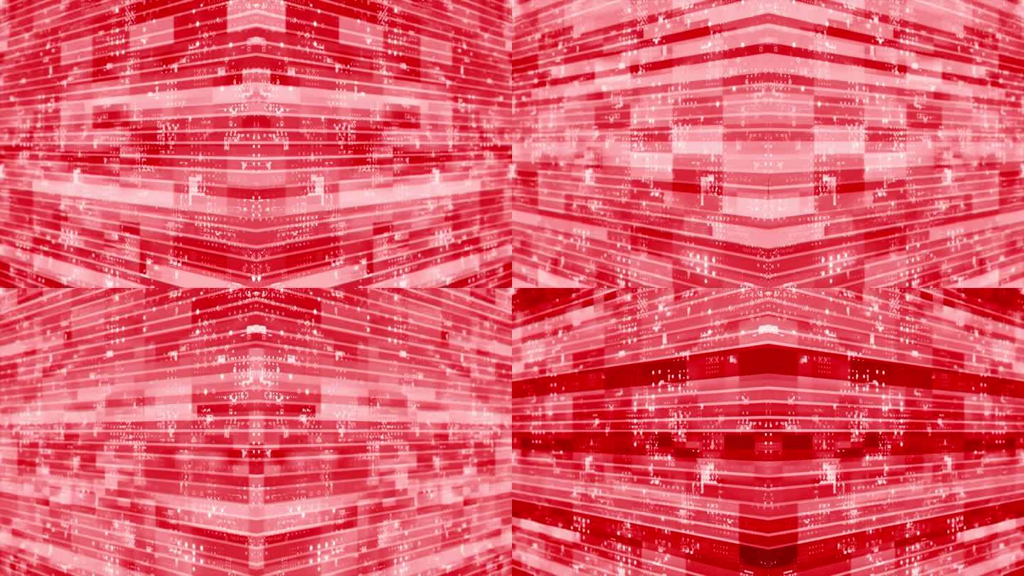 三维红色条纹盒子图案移动技术的网络空间背景