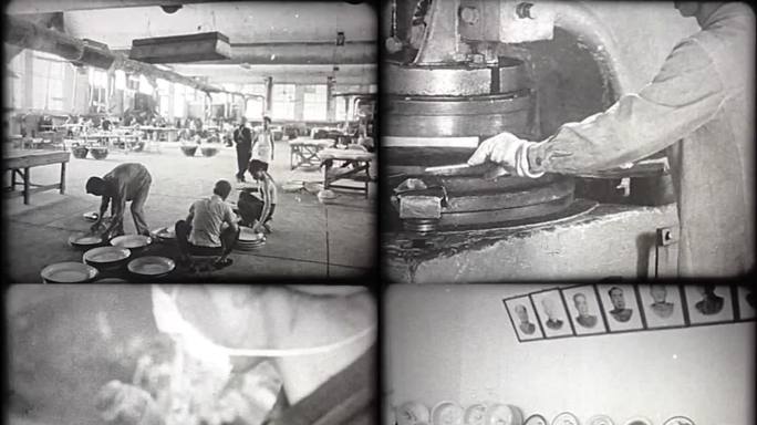 60年代瓷器生产 陶瓷厂 陶瓷厂工人