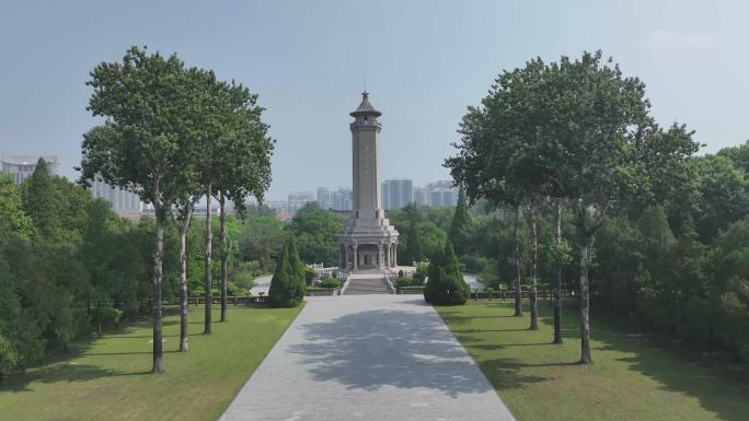 华东革命烈士陵园航拍内景4K原素材