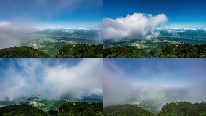 4K岳阳天岳幕阜山天空之境云海航拍延时