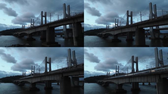 福州乌龙江大桥动车航拍