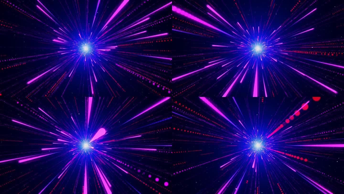 数字光速飞行通过空间超空间科幻电子移动动态条纹背景。