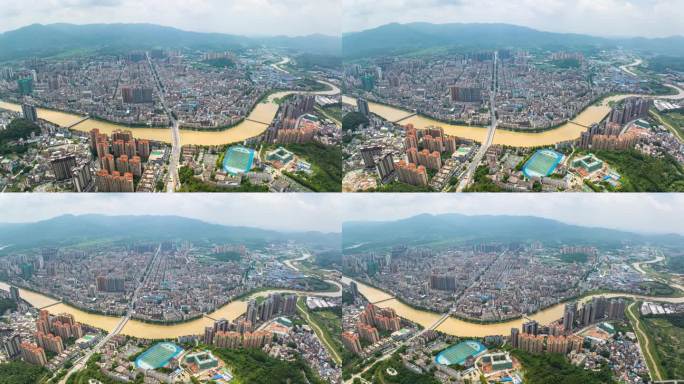 4K航拍延时清远市佛冈城区2