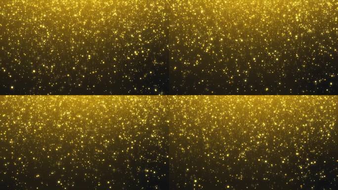 4k金色发光星与月桂花环，奖励黑色背景。