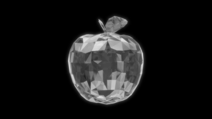 三维水晶苹果视频素材带通道