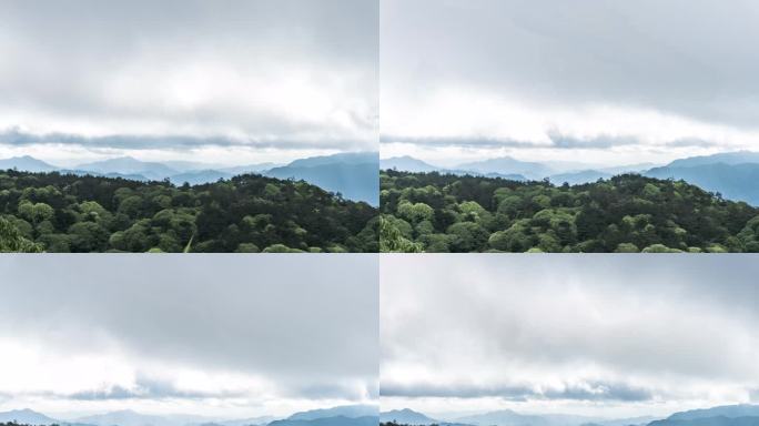 山谷延时阴天下雨