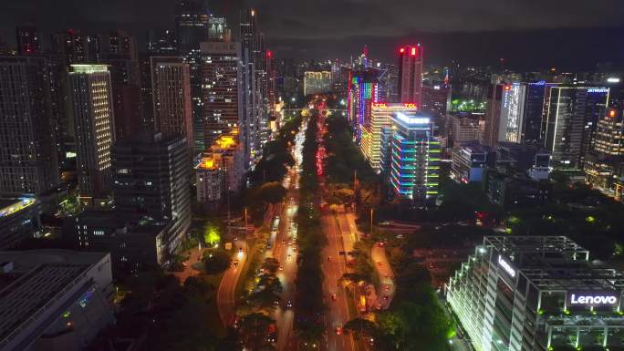 深圳粤海街道办南山科技园4K航拍夜景延时