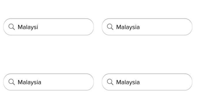 Www搜索栏图标与马来西亚文本隔离在白色背景