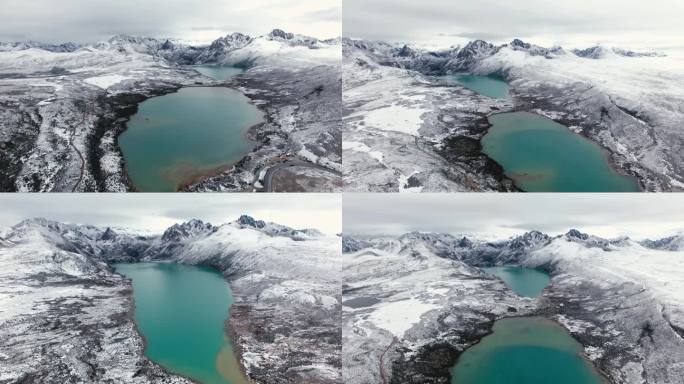 高原旅游雪山湖泊川西姊妹湖