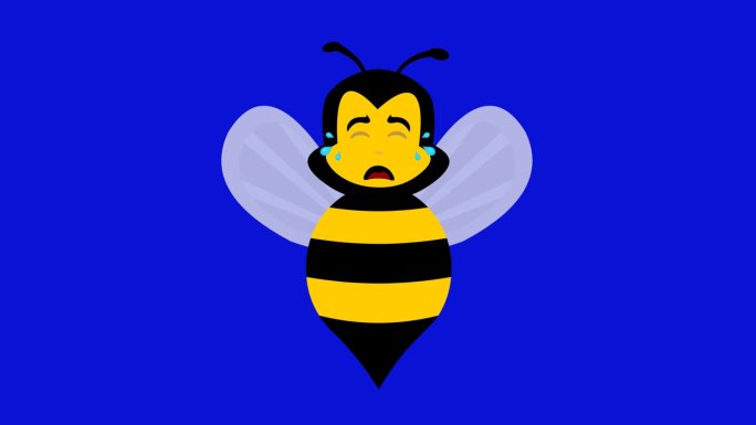 视频动画蜜蜂虫卡通哭眼泪