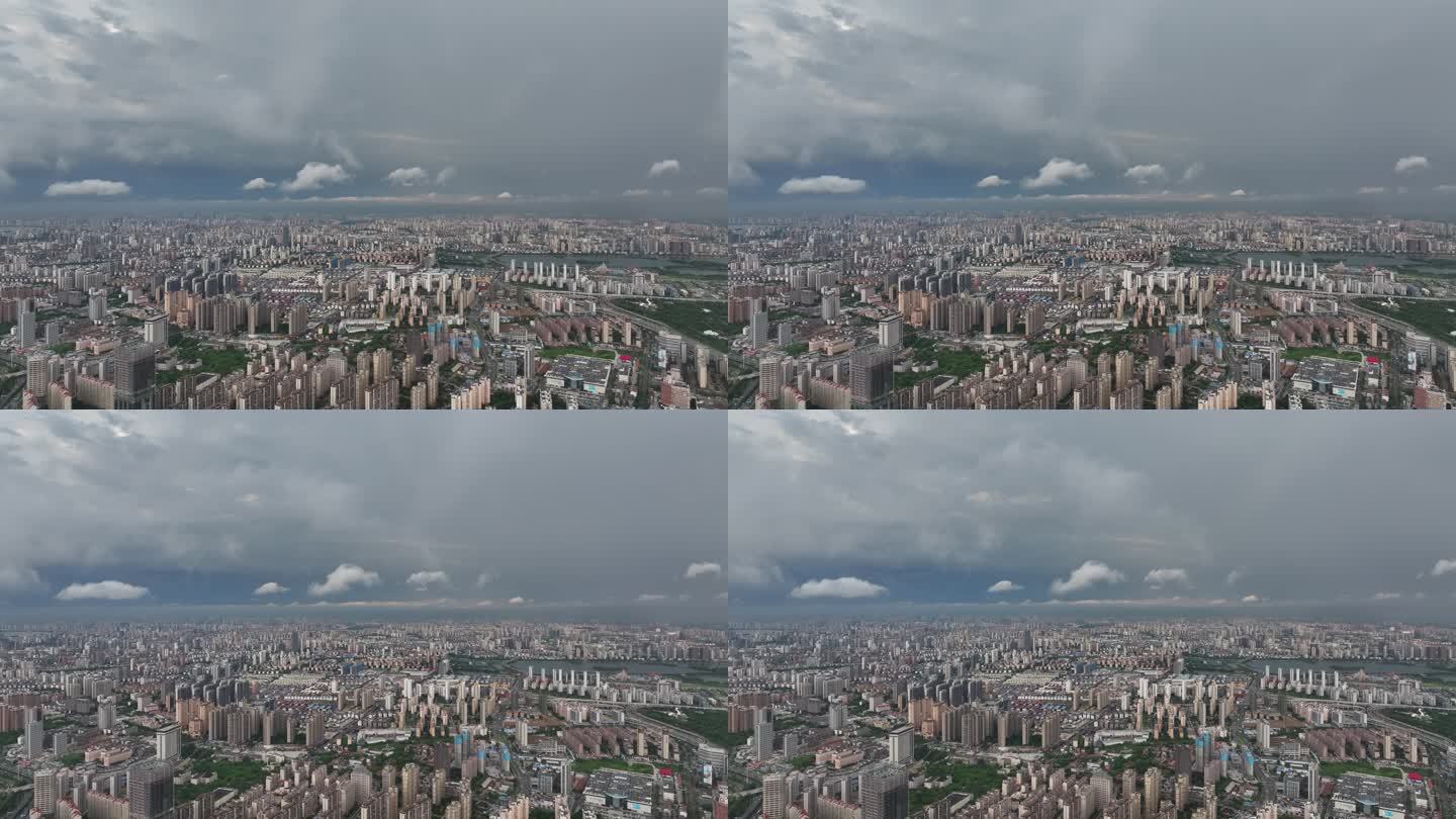 南昌城市高空俯瞰航拍全景