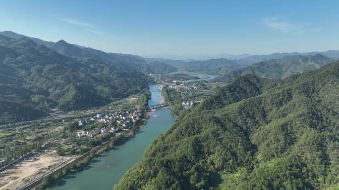 浙江省丽水市 通济堰 水系 航拍