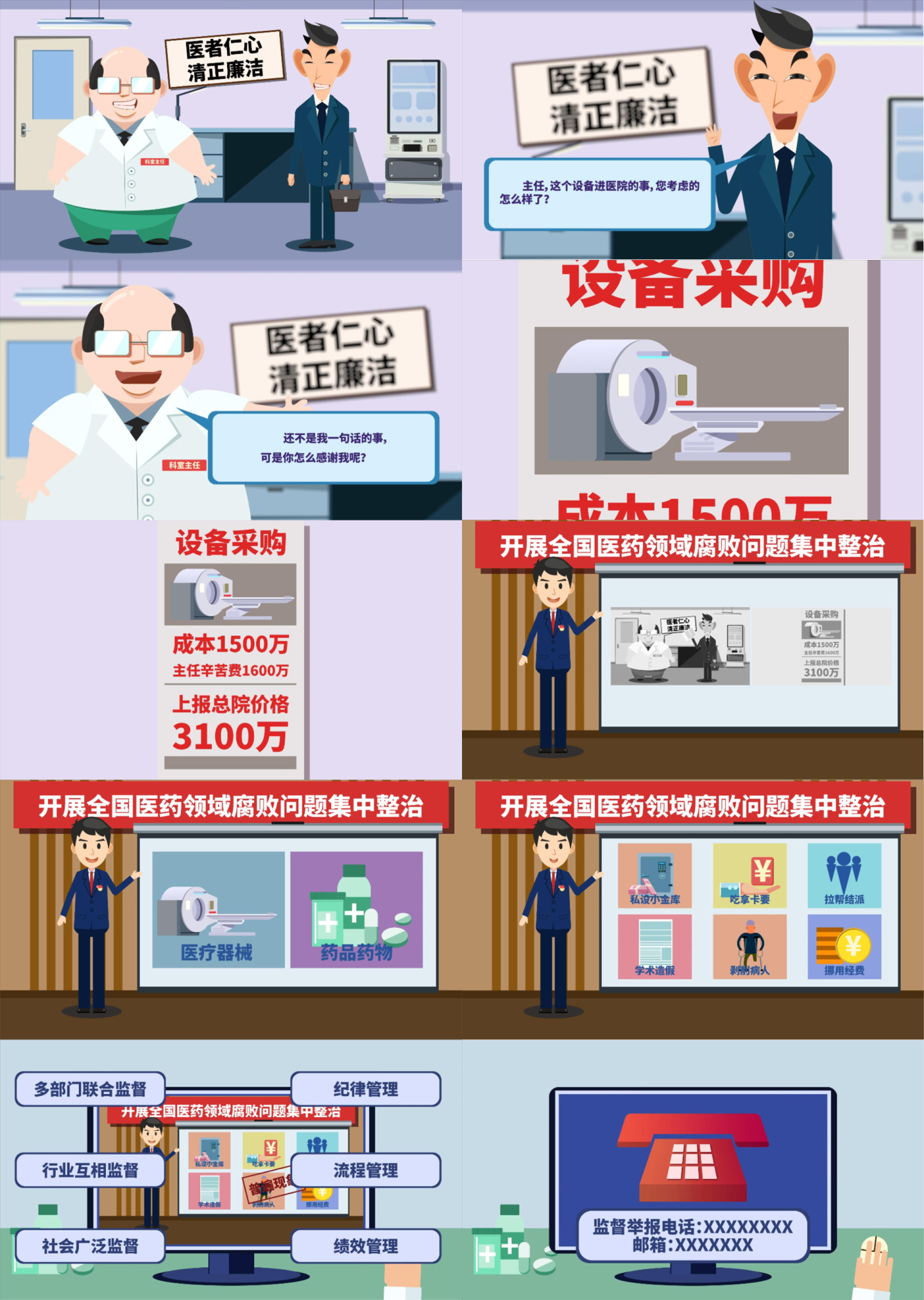 医疗反腐败图文宣传MG动画AE模板