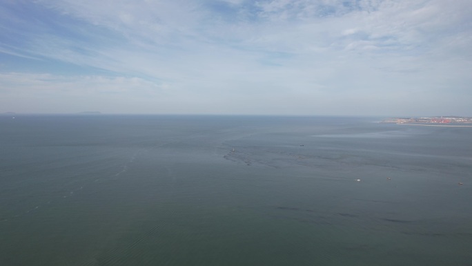 蓝色海洋大海沙滩夏日风景航拍