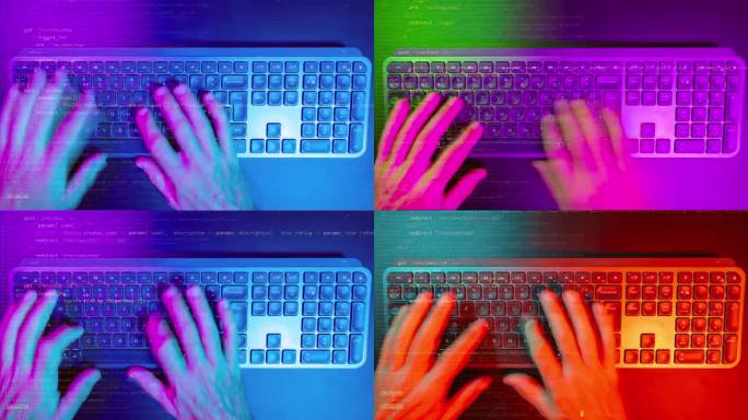 彩色灯光的电脑键盘