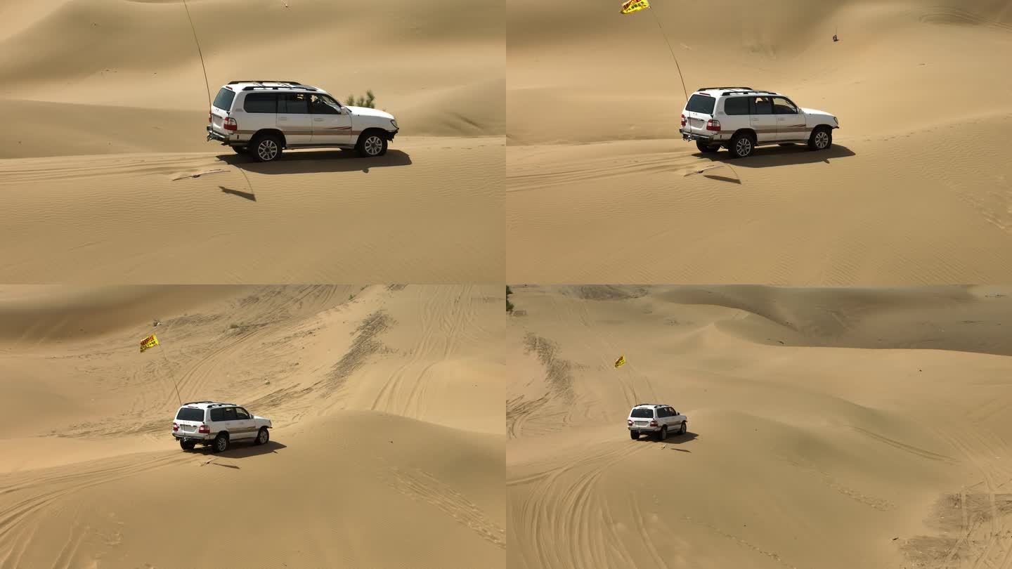沙漠 汽车 固定 越野 航拍