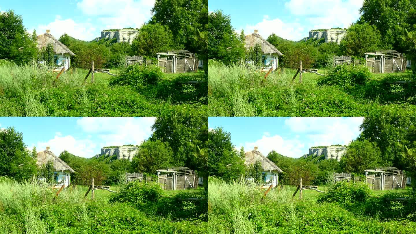 废弃的老农舍和院子