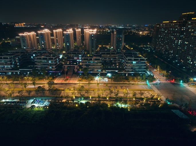 杭州钱塘区政府钱塘工业园夜景