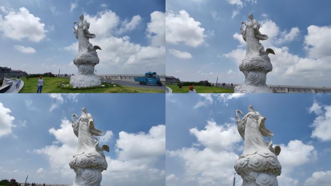 建在江苏启动吕四海边的吕洞宾雕像