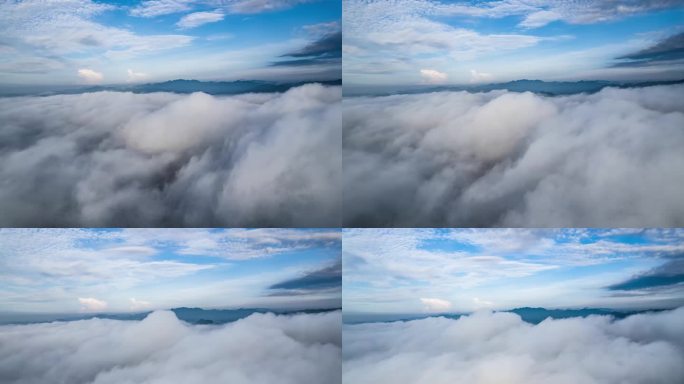 高空汹涌的云海延时素材（5k)