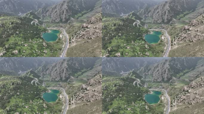新疆独库公路大小龙池航拍风景