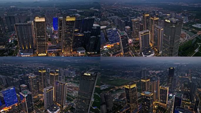 未来科技城夜景4k航拍