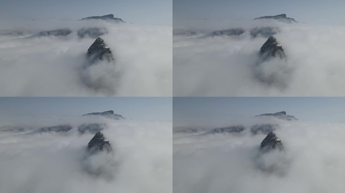 太行山 云海 山顶 航拍 云雾