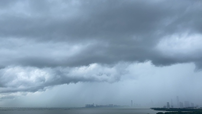 城市阴天 阴雨蒙蒙 朦胧天空 雨前天空