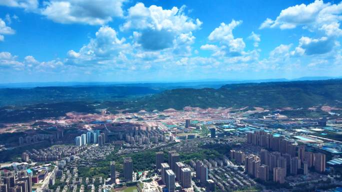 俯瞰重庆茶园新城区重庆东站