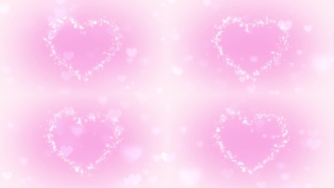 粉色背景花瓣组成爱心循环视频
