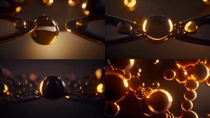 油状分子式模拟 化妆品 各种油模拟 4K
