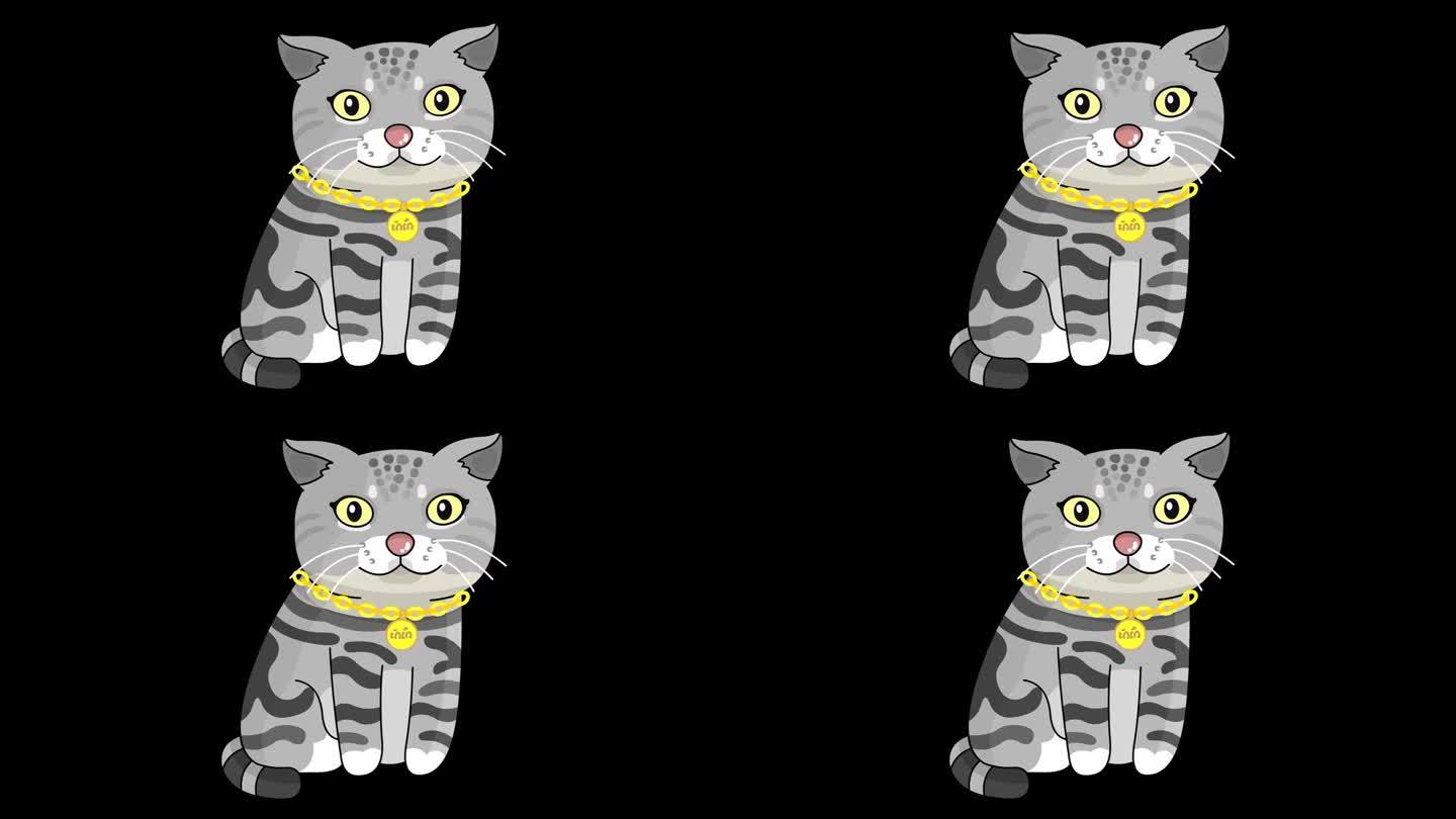 猫咪可爱卡通2d动画mov