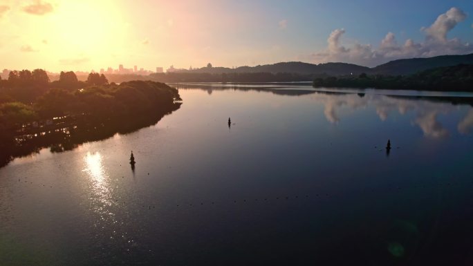 杭州西湖三潭印月 雷峰塔  湖心亭