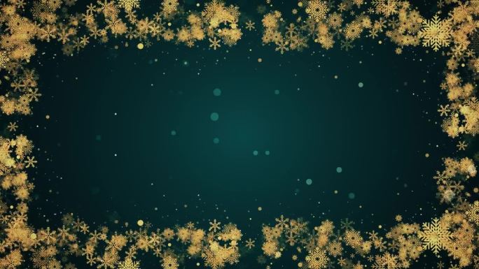 雪花飘落的颗粒在冬天的圣诞纸屑雪花和散景灯的背景。