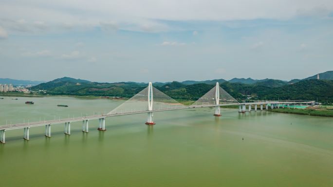 【4K超清】肇庆端州区阅江大桥航拍延时