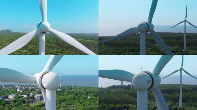 海南岛风力发电风车航拍01