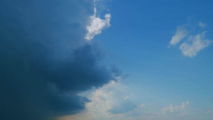 时间流逝。天空乌云密布，雨即将来临。季风时期，龙卷风云图。