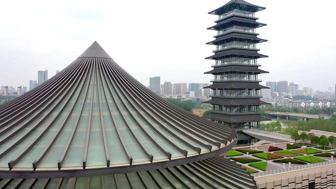 航拍中国大运河博物馆大运塔