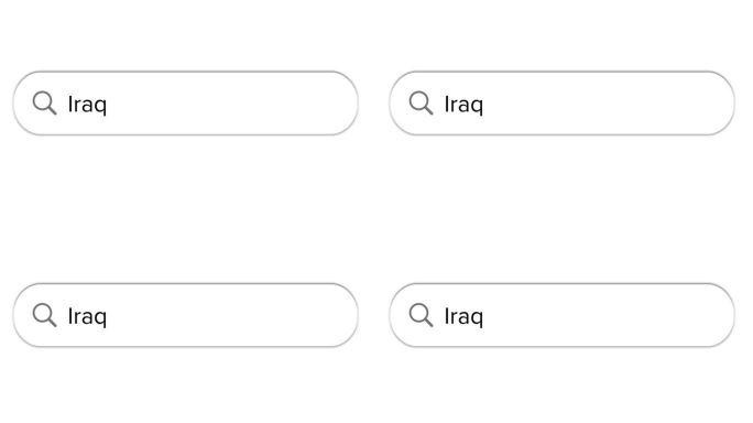 Www搜索栏图标与伊拉克文本隔离在白色背景上