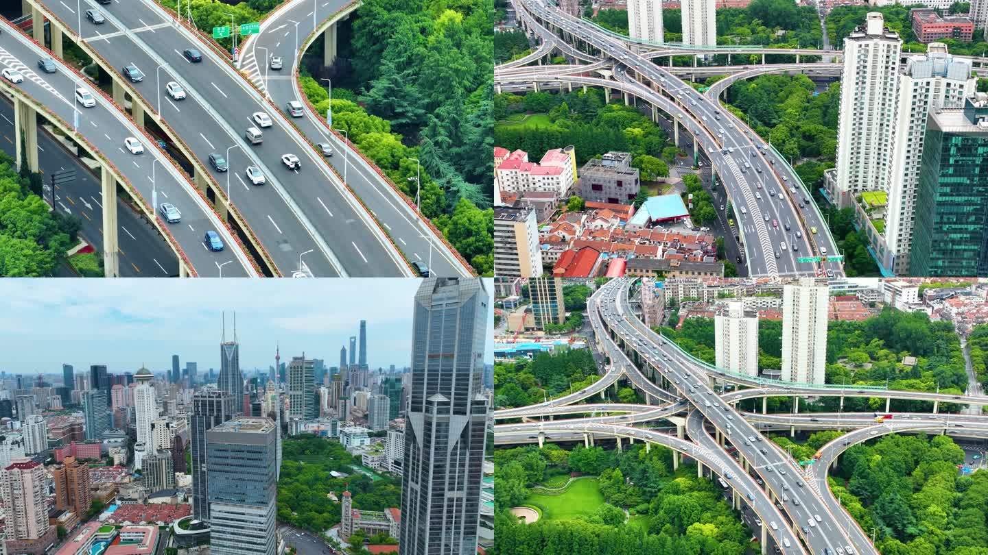 上海市黄浦区市区延安东路立交桥高架桥汽车