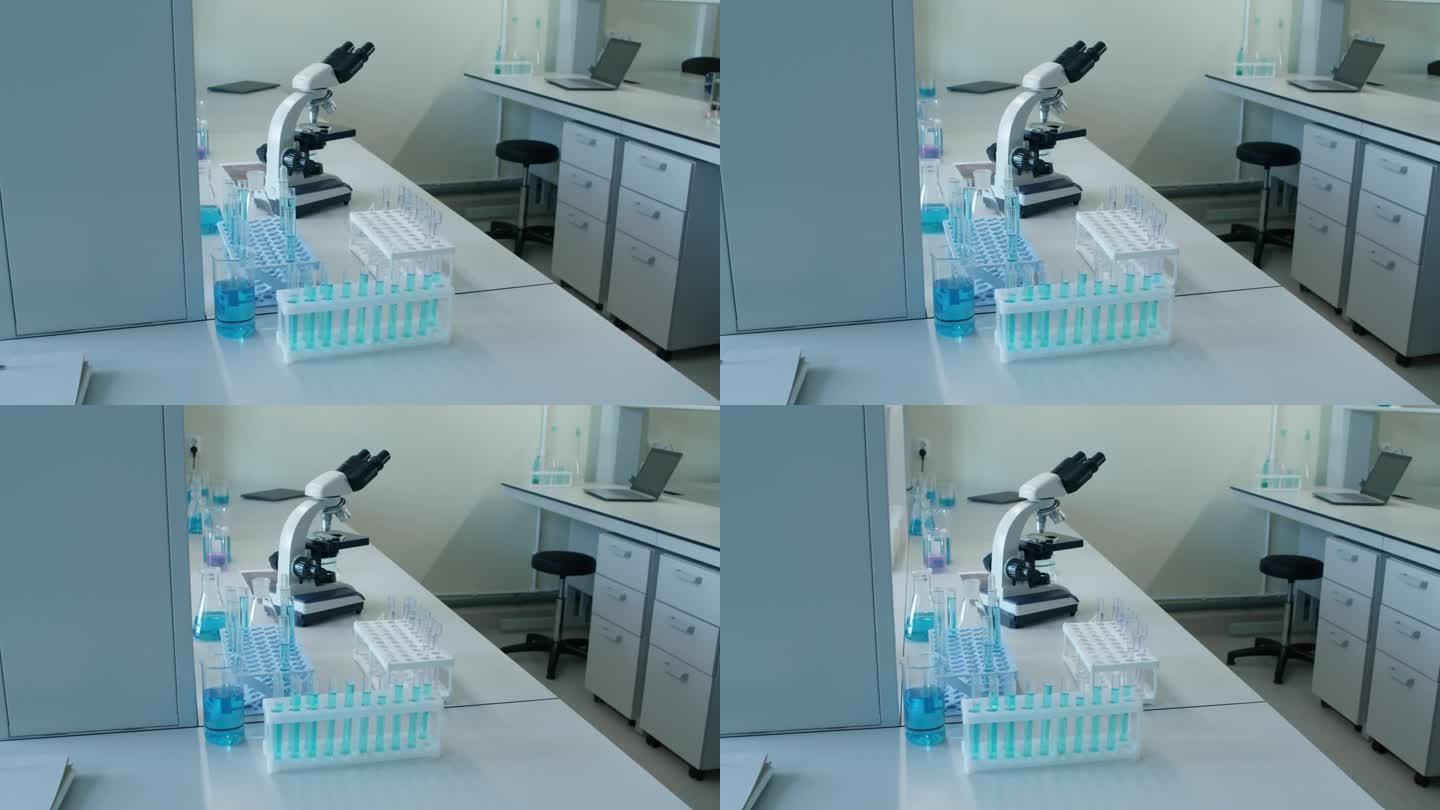 日间实验室内部实验室设备科学研究显微镜操
