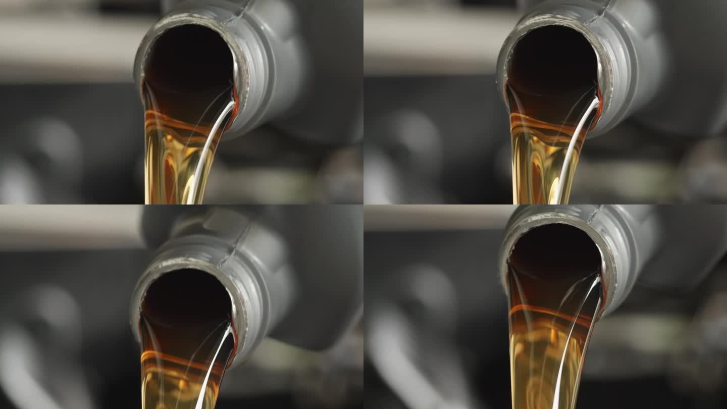 向汽车发动机中注入新鲜清洁的合成油