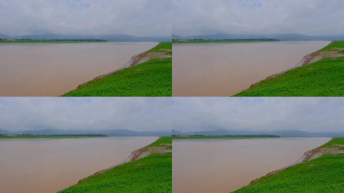 阴天雨后静静流淌的黄河母亲河