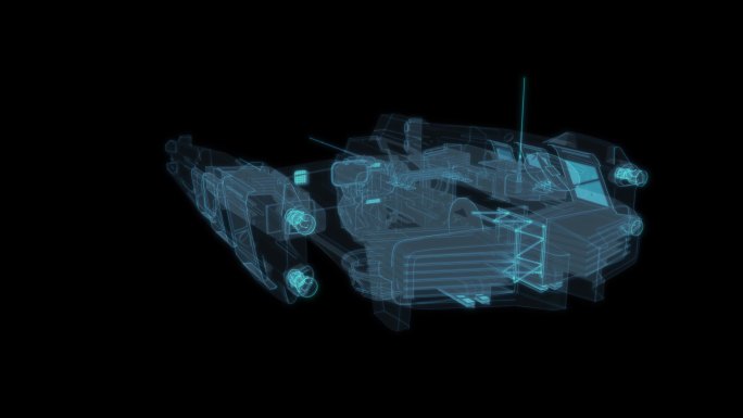 宇宙飞船8科幻透明网格线框机械机甲飞行器