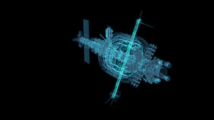 宇宙飞船9科幻透明网格线框机械机甲飞行器